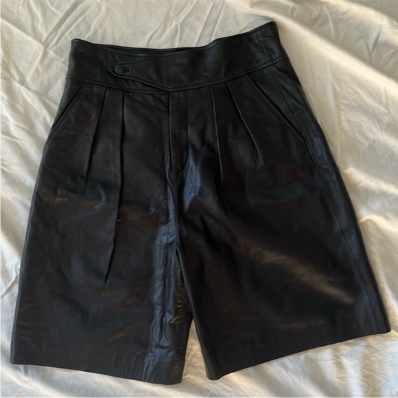 Rag & Bone Black Lambskin Leather Bermuda Shorts size 30 - Picture 15 of 15